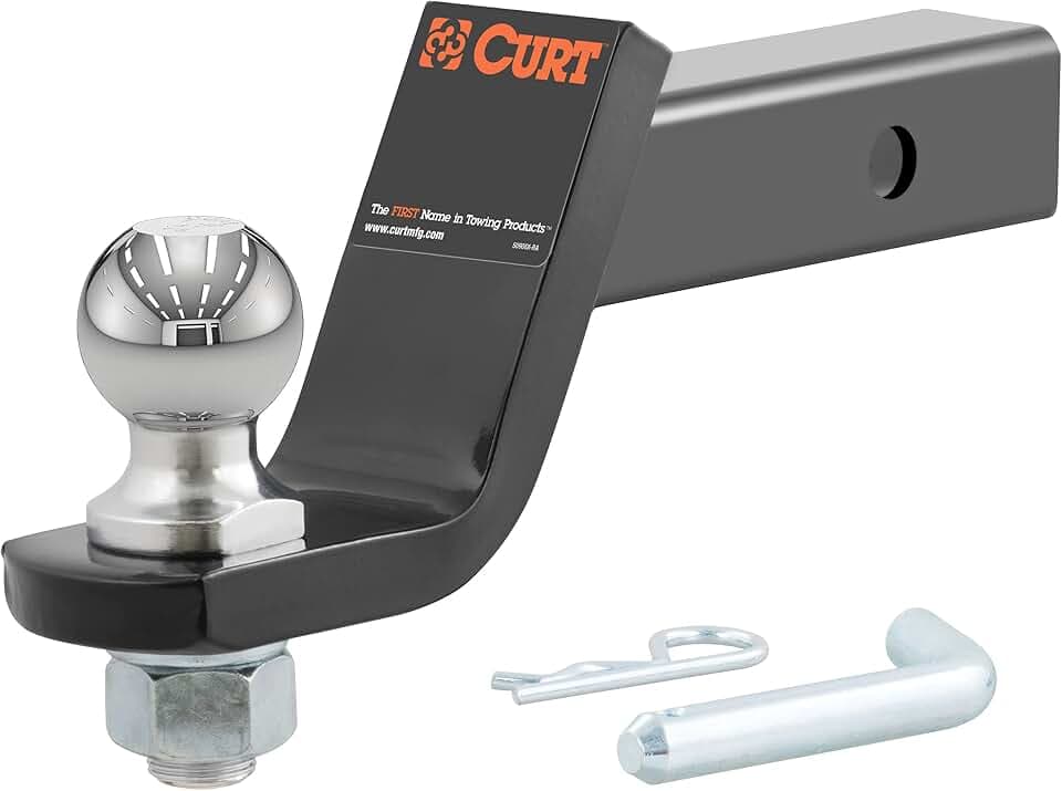 CURT 45056 Loaded Ball Mount, 2" Shank, 2" Ball, 4" Drop, 7,500 lb