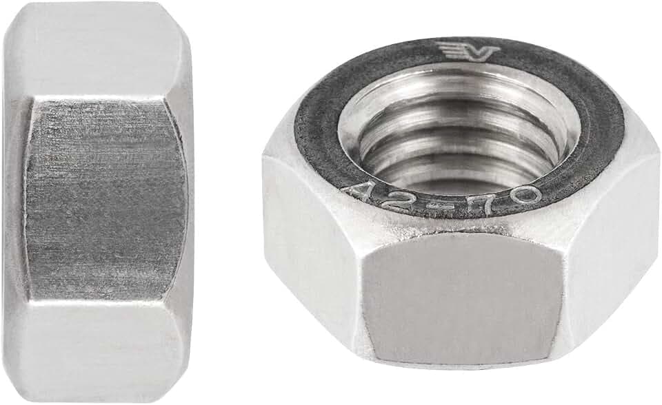 Sechskantmutter M12 Standard – DIN 934 / ISO 4032 – Edelstahl Muttern A2 (V2A) – metrische Schraubenmutter – rostfrei – 200 Stück