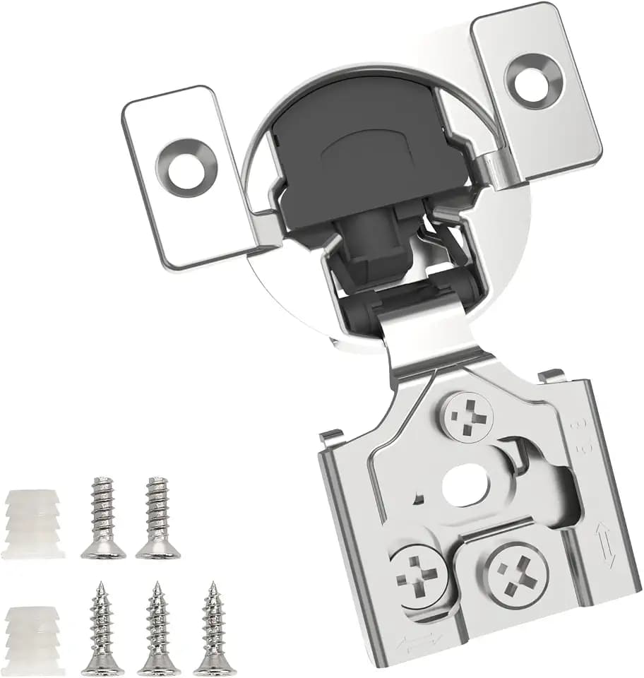 Chibery 20 Pack 5/8" Overlay 3D Soft Close Concealed Hinge for Face Frame Door, Smooth Slow Self Closing Hinges, Satin Nickel, Hidden 105° Open Angle Stainless Steel Hinge for Kitchen Cabinet Door
