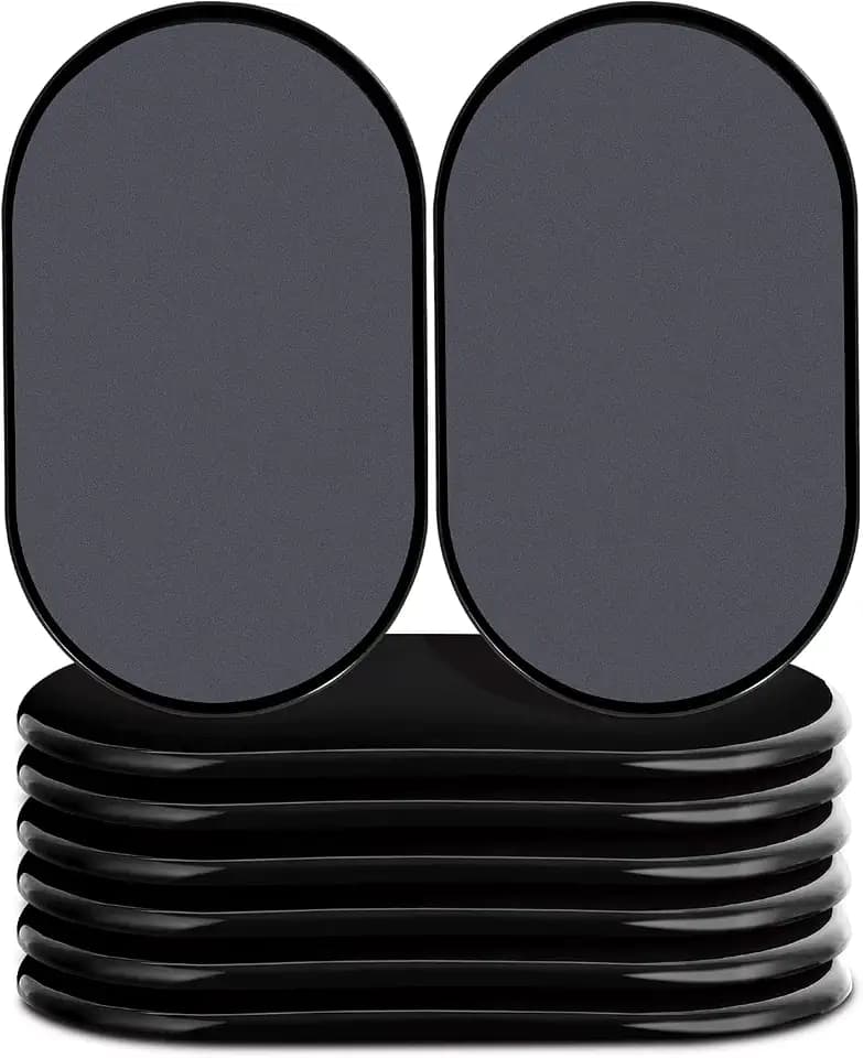 AIRUJIA Wiederverwendbare Möbelgleiter für Teppichoberflächen, schnelles und einfaches Bewegen von schweren Möbeln mit Möbelgleitern, oval, Schwarz, 8 Stück