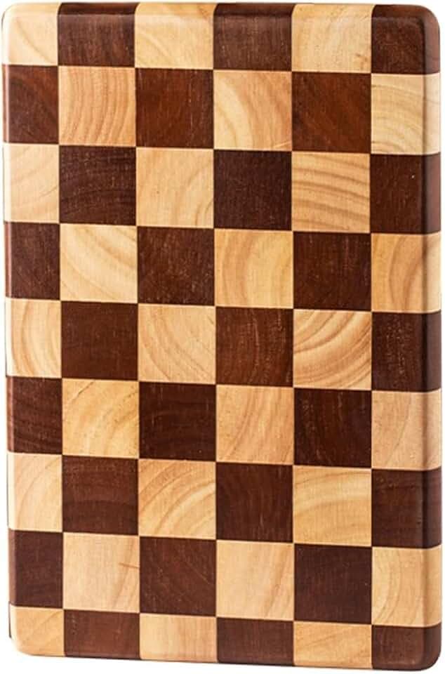 Schachbrett, Schneidebrett aus Holz, Vintage-Optik, elegant, Haushalts-Spleiß-Schneidebrett, mittelgroß, Braun