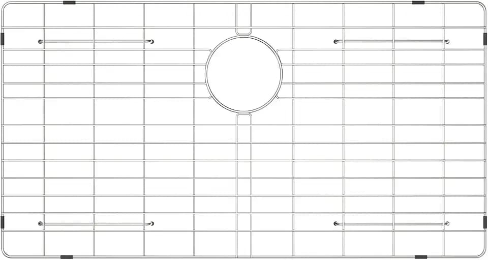 Sarlai Bottom Grid, Grate Rack for Kitchen Sink 30-3/5 x 16-1/5, Rear Drain