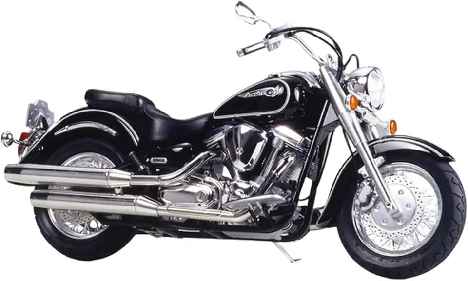 TAMIYA 14080 - 1:12 Yamaha XV1600 Road Star 1999, Modellbau, Plastik Bausatz, Basteln, Hobby, Kleben, Plastikbausatz, Schwarz / Weiß