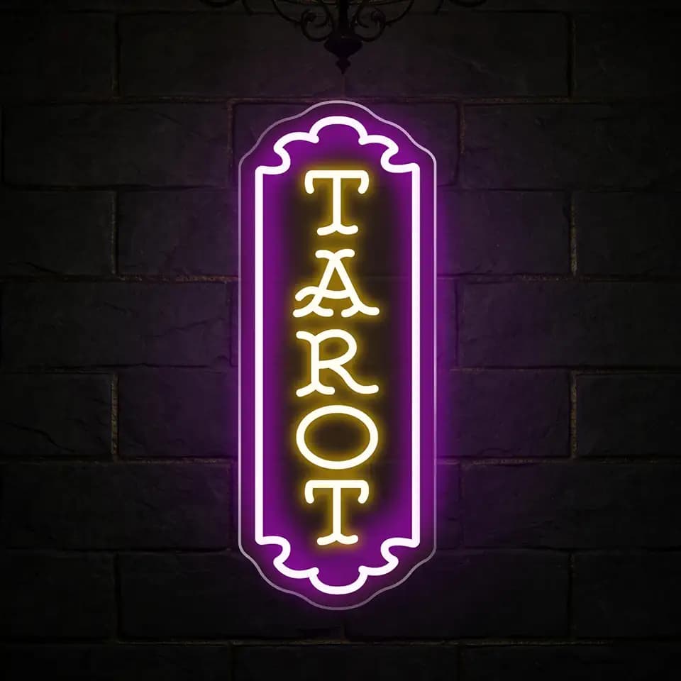 Tarot Neon Sign for Psychic Shop Fortune Teller Spiritual Decor-Purple