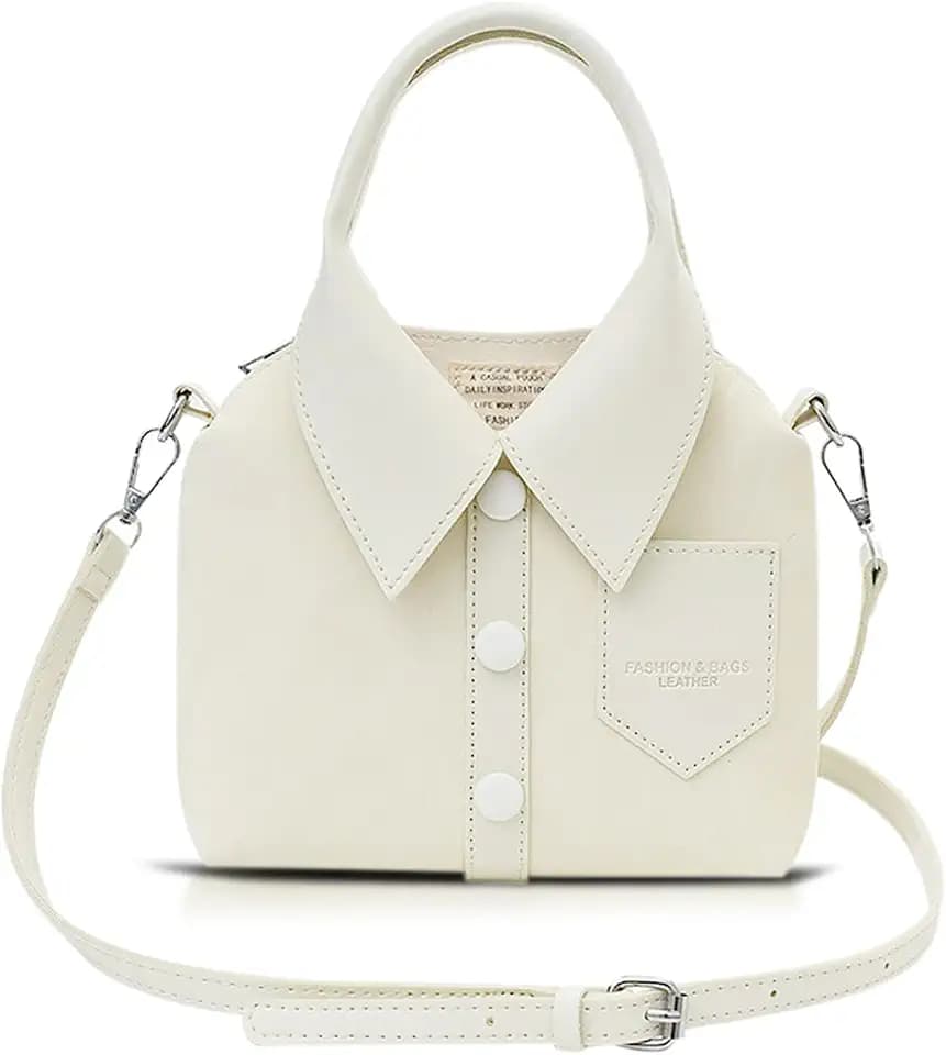 Tote Bag for Women, Clothes Styling Leather Backpacks, Handbag for Wedding, Prom, Parties, Work, Travel(White)