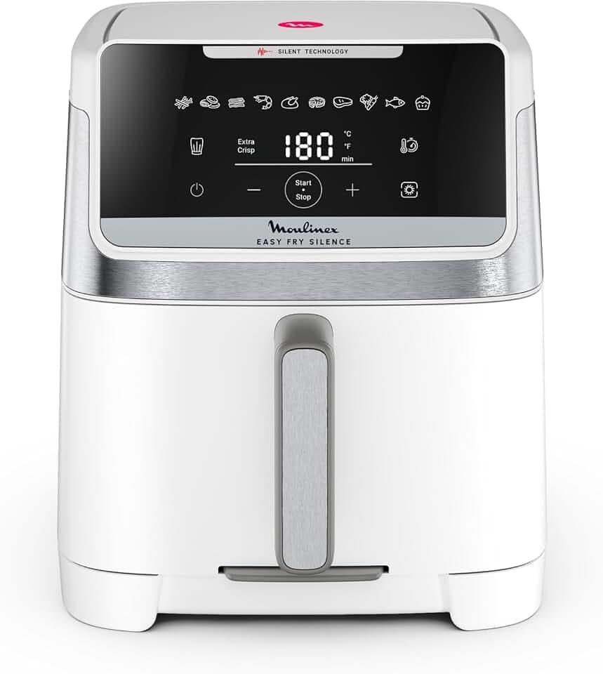 Moulinex Easy Fry Silence Luftfritteuse, 7 l, Weiß, EZ8421