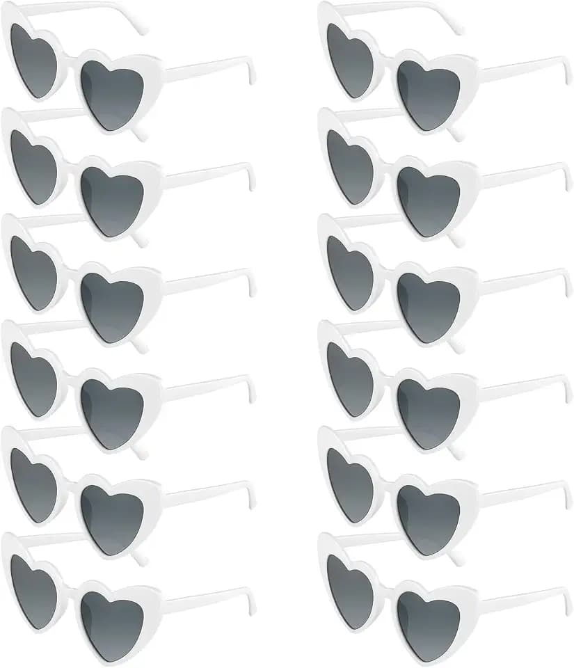 6/12/24/48 Pack Heart Sunglasses Vintage Heart Shaped Glasses Bulk Bachelorette Sunglasses for Women Wedding Party