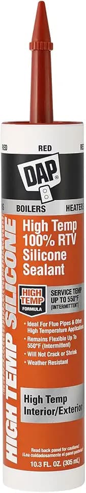 DAP High Temp 100% RTV Silicone Sealant, 10.3 Oz, Red (7079808013)