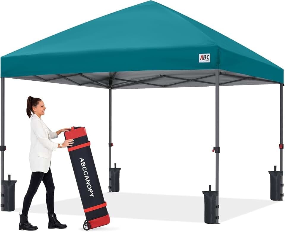 ABCCANOPY 10x10 Pop Up Canopy, Heavy Duty Weather Protection, Turquoise