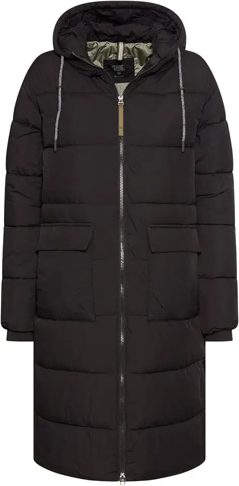 camel active Damen Steppmantel mit verstellbarem Saum und fester Kapuze
