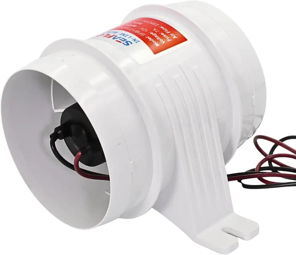 SEAFLO in-Line Marine Bilge Air Blowers- 12V, 3 or 4", 130-270 CFM Ultra-Quiet Operation 4 or 3 Inch for Yacht/Sailboat/Boat- ISO 8846, CE & RoHs Certified - 4-Year Warranty