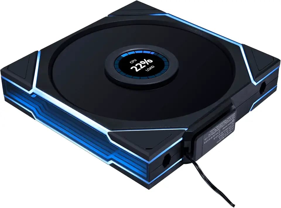 Lian Li UNI Fan TL LCD Wireless 140 ARGB Reverse Blade Fan, Black