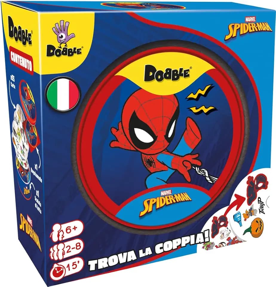 Asmodee DOBBLE SPIDER-MAN - Spielkarten für Familien, Kinder und Freunde