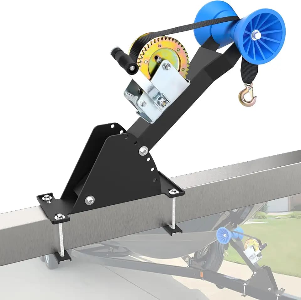 Adjustable Boat Trailer Winch Stand with 1200lbs Winch & Roller