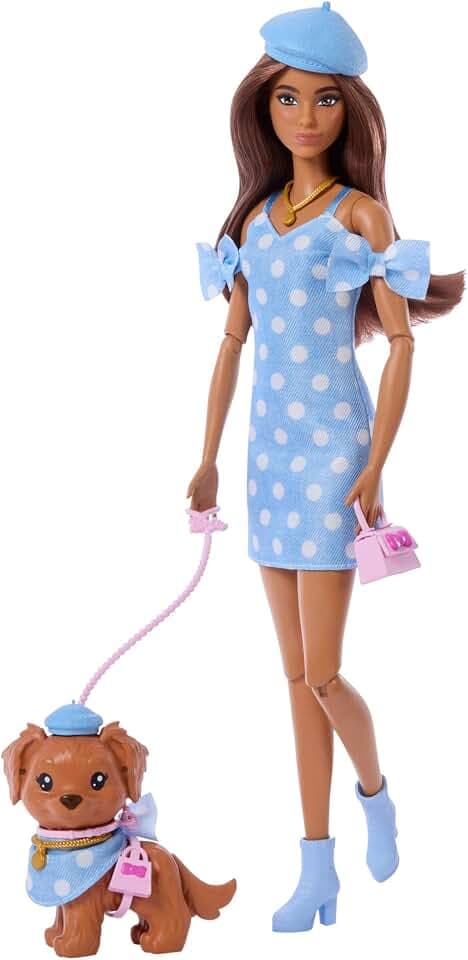 Barbie Puppe und Hund im Partnerlook – passendes Outfit und Zubehör