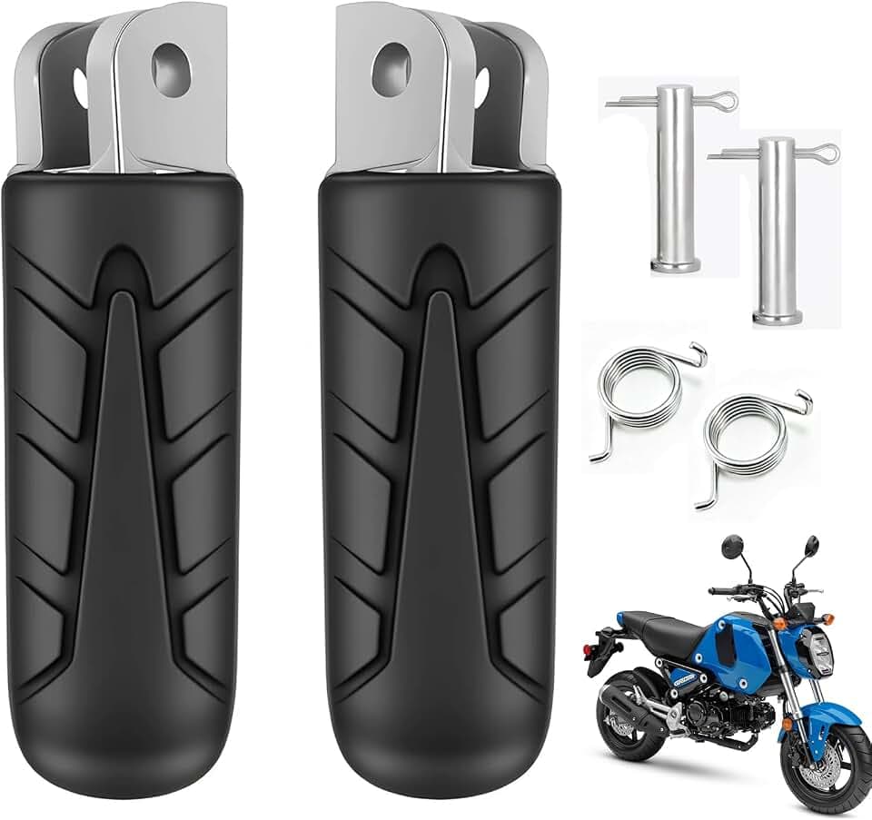 Mokuo Motorcycle Front Footpegs Fits Honda Grom 125 Aluminum Alloy