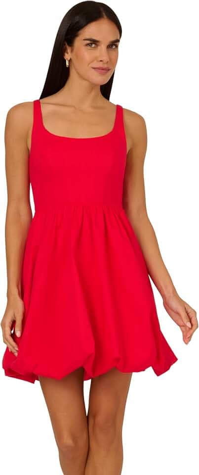 Adrianna Papell Women's Square Neck Bubble Dress