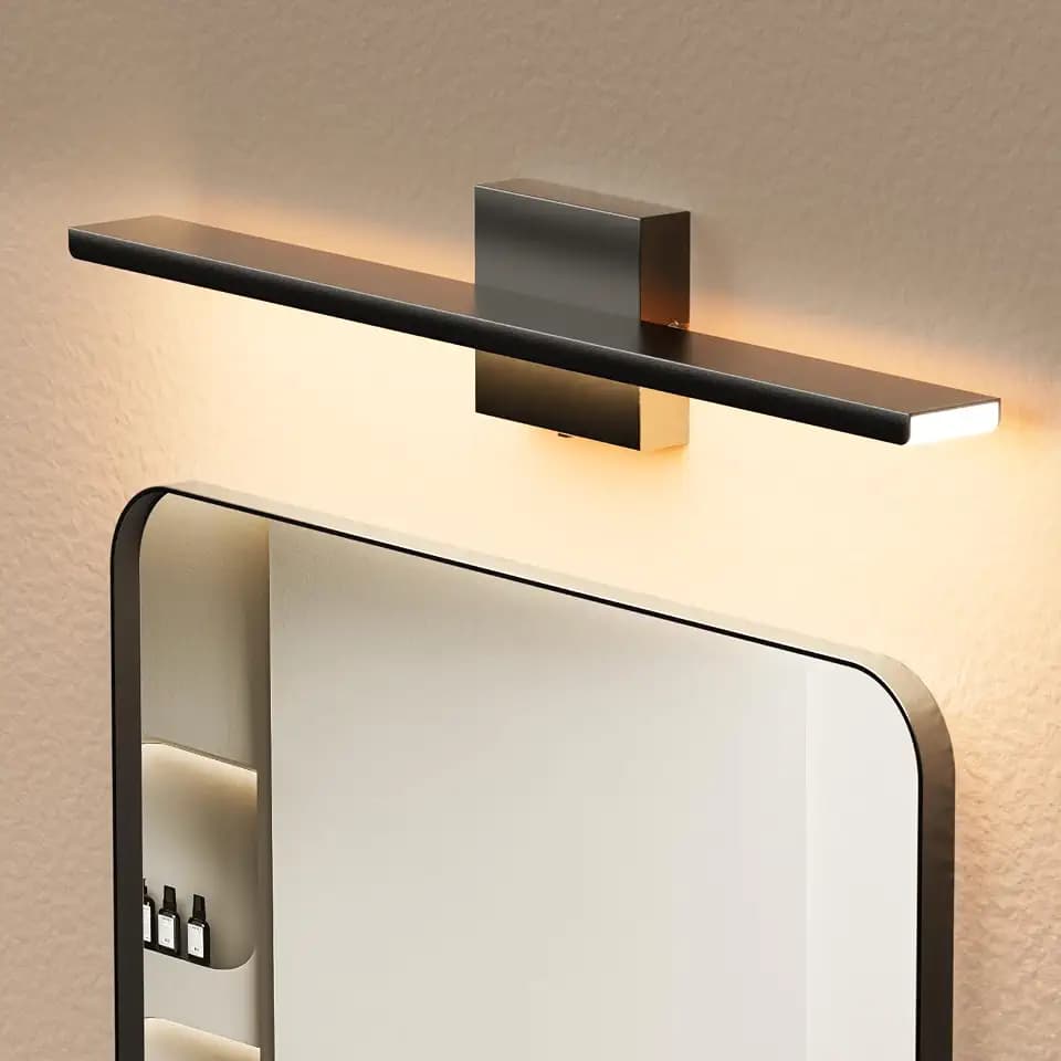 Modern LED Bathroom Light Fixtures,24inch (24.02'') 24W,2300 Lumen Dimmable Bathroom Vanity Lights Over Mirror,5CCT Black Vanity Lights for Bathroom Powder Room Washroom Restroom, ETL Certified