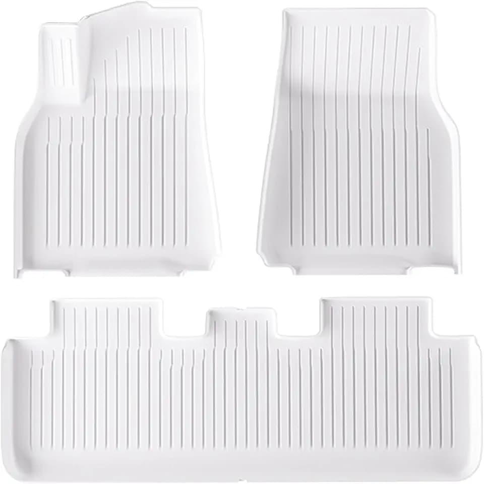 Floor Mats for Tesla 2019-2026 Model Y 5-Seat Floor Mats White, Model Y
