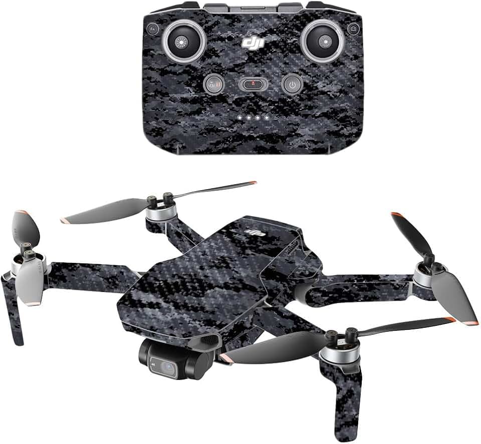 MIGHTY SKINS Carbon Fiber Compatible with DJI Mini 2 Portable Drone - Digital Camo | Protective, Durable Textured Carbon Fiber Finish | Easy to Apply and Change Styles | Made in The USA