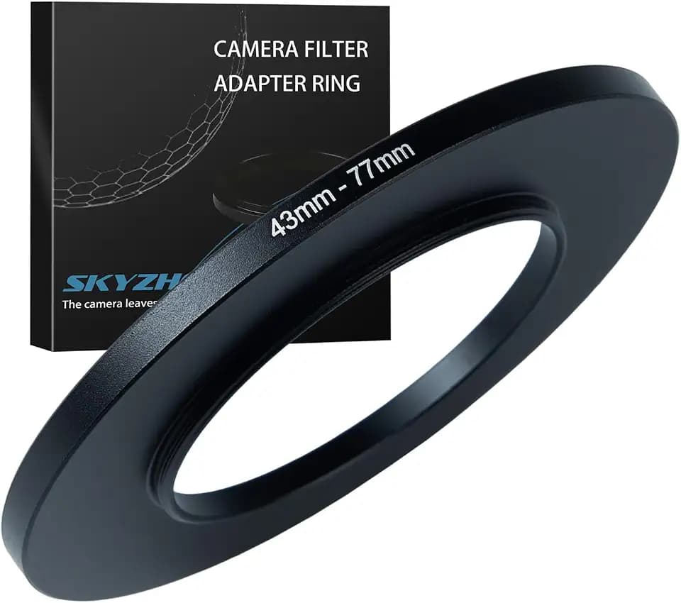 43mm to 77mm Step up Ring Filter Adapter Metal Ring Step up Rings Adapter Filter Compatible with All 77mm UV,CPL,ND,Lens Hood,Threaded Lens ect (43mm to 77mm)