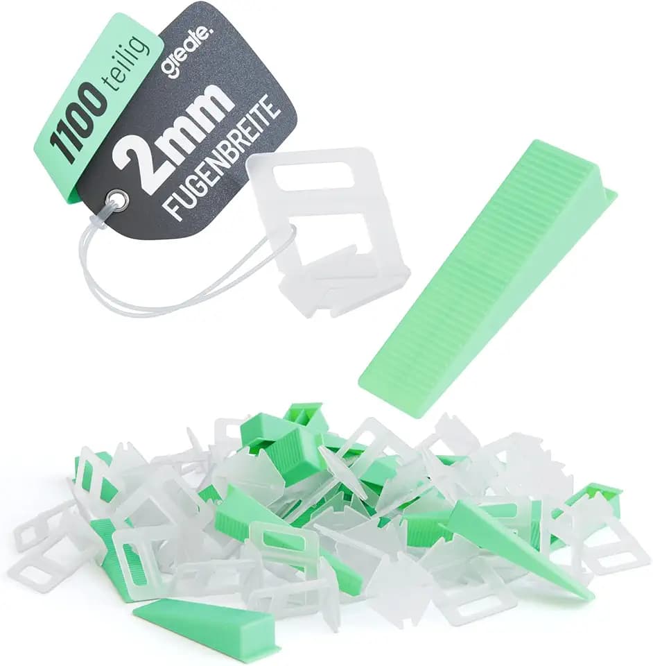 greate 1100-teiliges Fliesen Nivelliersystem 2mm - Fliesenverlegehilfe