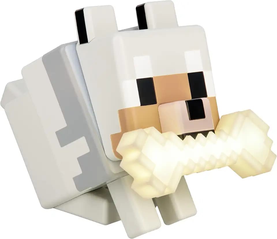 Paladone GloBuddies 3D-Farbwechsel-Licht Wolf aus Minecraft, offiziell lizenziertes LED-Nachtlicht, Tippen zum Ändern der Farbe, Gaming-Fanartikel, batteriebetrieben
