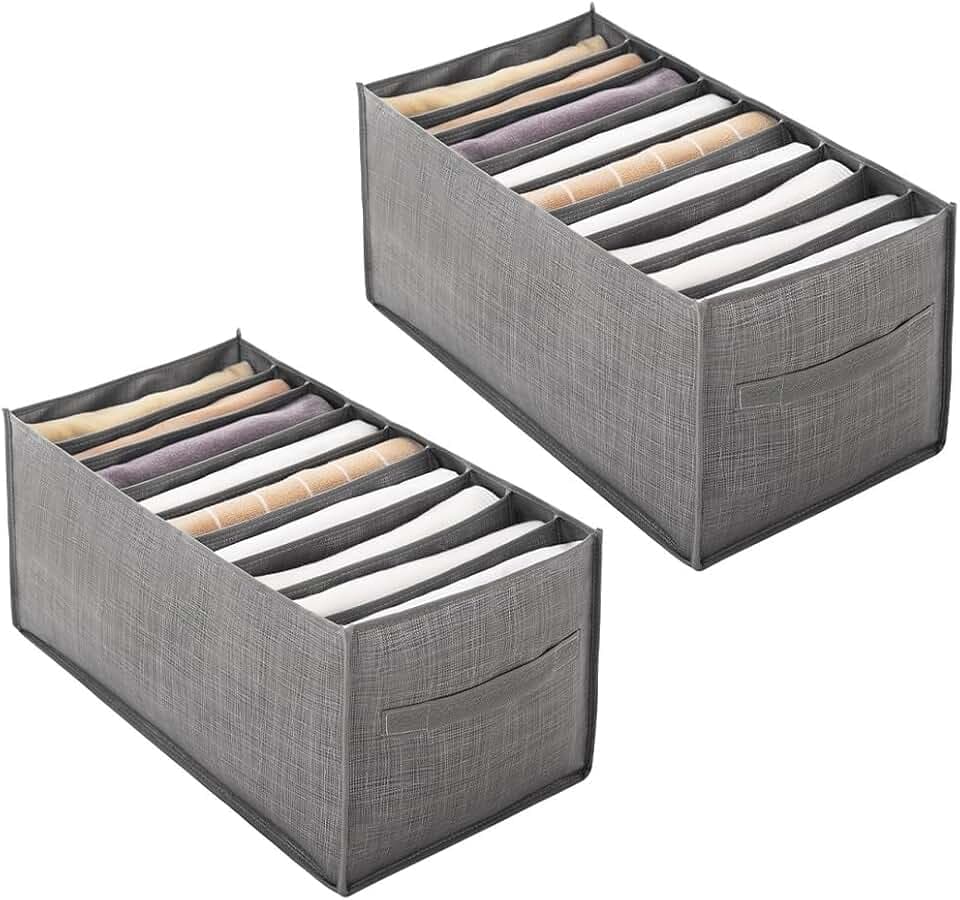 Kapazität Kleiderschrank Kleidung Organizer, 9 Gitter Kleiderschrank Kleidung Aufbewahrung Organizer, Faltbare Kleidung Organizer für Jeans, Hosen, T-Shirts, Hosen (44 x 25 x 22 cm)