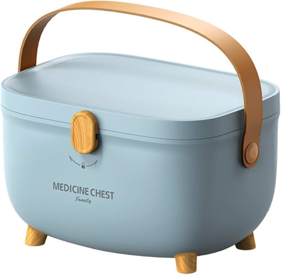 medikamenten box, medizinbox große Kapazität, medikamenten aufbewahrung mit Griff und herausnehmbarem Fach, Geeignet für die Lagerung von medizinschrank und Haushaltswaren