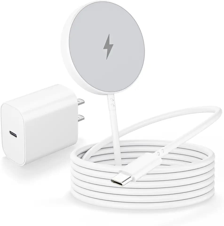 Magnetic Wireless Charger for iPhone, [Apple MFi Certified] 6FT Apple Mag-Safe Charger Cable Wireless Charging Pad with USB C Fast Charging Block Compatible with iPhone 17/Air/16/15/14/13/Pro Max/Plus