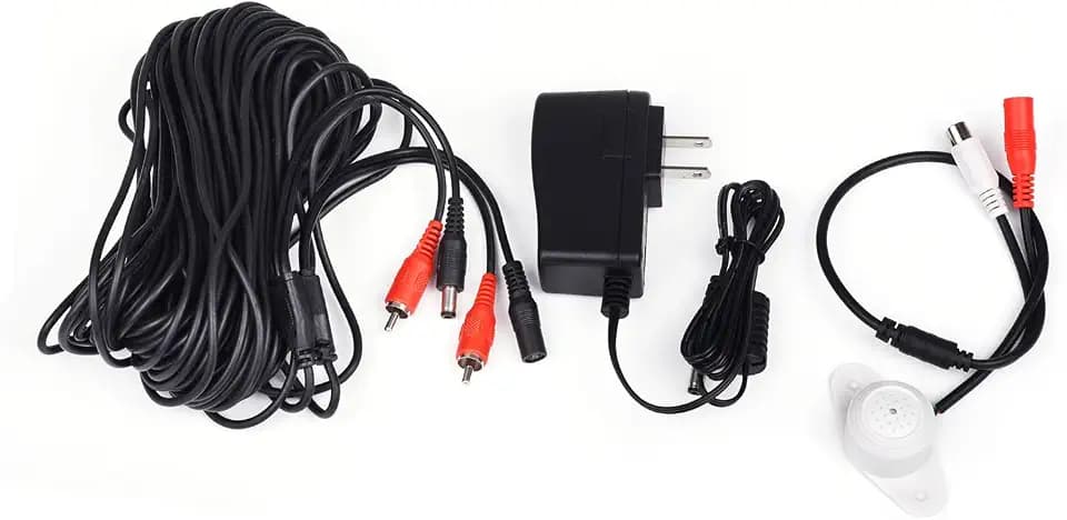Tonton High Sensitive Weatherproof Preamp Microphone Audio Pickup Device Sound Voice Pickup Kit with 60 Feet Cable and Power Supply for CCTV Surveillance Camera System