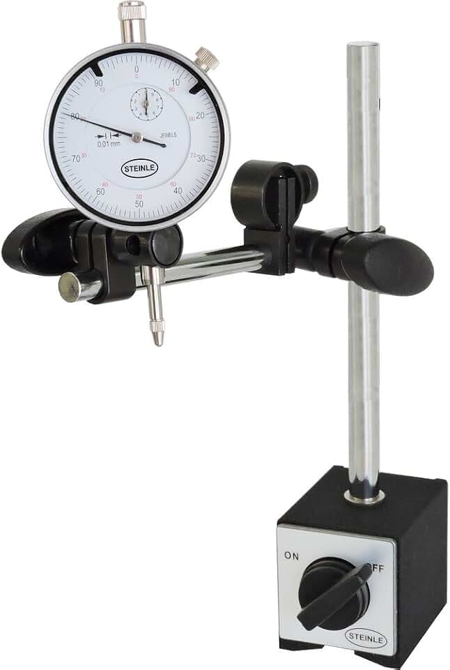 STEINLE Magnetstativ Messstativ Standard inkl. STEINLE Messuhr im SET Messbereich 10/0,01 mm