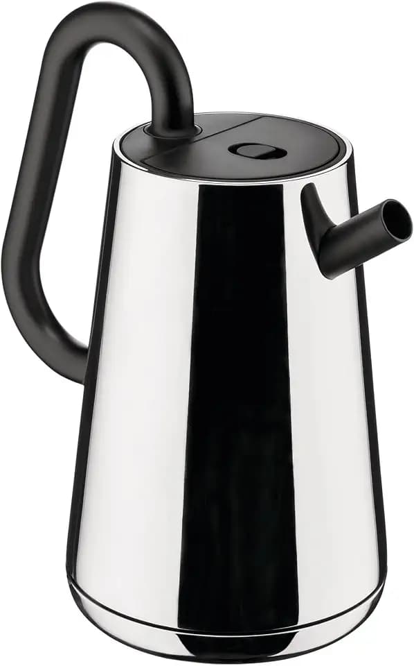 Alessi Toru NE01 B – Design-Wasserkocher, aus Edelstahl 18-10 und Thermoplastischem Harz, Europäischer Stecker, 2400 W, 170 cl, Schwarz