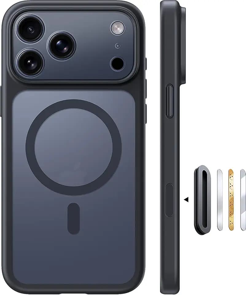 TOCOL for iPhone 17 Pro Case with Camera Control Capture Button, Compatible with Magsafe Charger, Built-in Magnetic Ring, Translucent Matte Phone Case for iPhone 17 Pro 6.3 inch (Key Black)