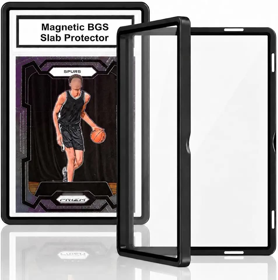 BGS Slab Case with 9-Point Secure Lock, Aluminum Alloy Graded Card Case for 35PT BGS Slabs, UV Protection Slab Protector for Professional Display & Storage Frame for Sports Cards (Black)