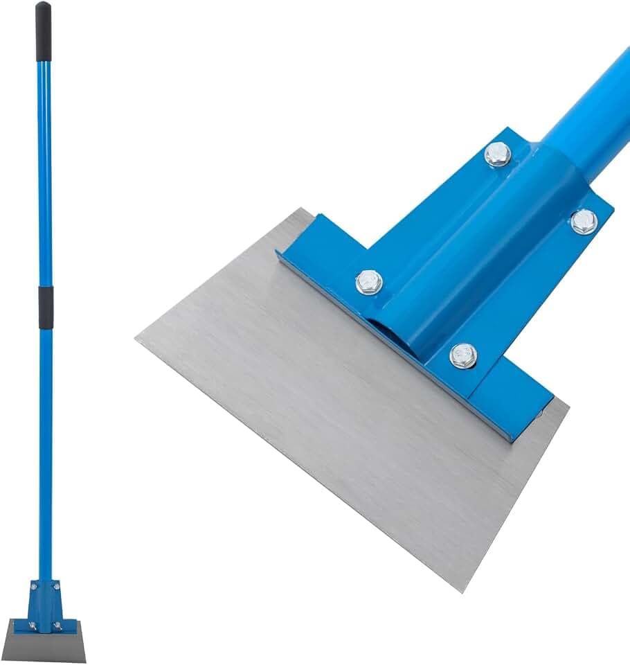 TOPWAY Robuster Stoßscharre Bodenschaber 200 mm Breit, Schaber mit Großem Abnehmbarem 1450 mm Fiberglas-Griff zum Entfernen von Fugenmörtel, Klebstoffen, Fett, Schmutz und Ruß