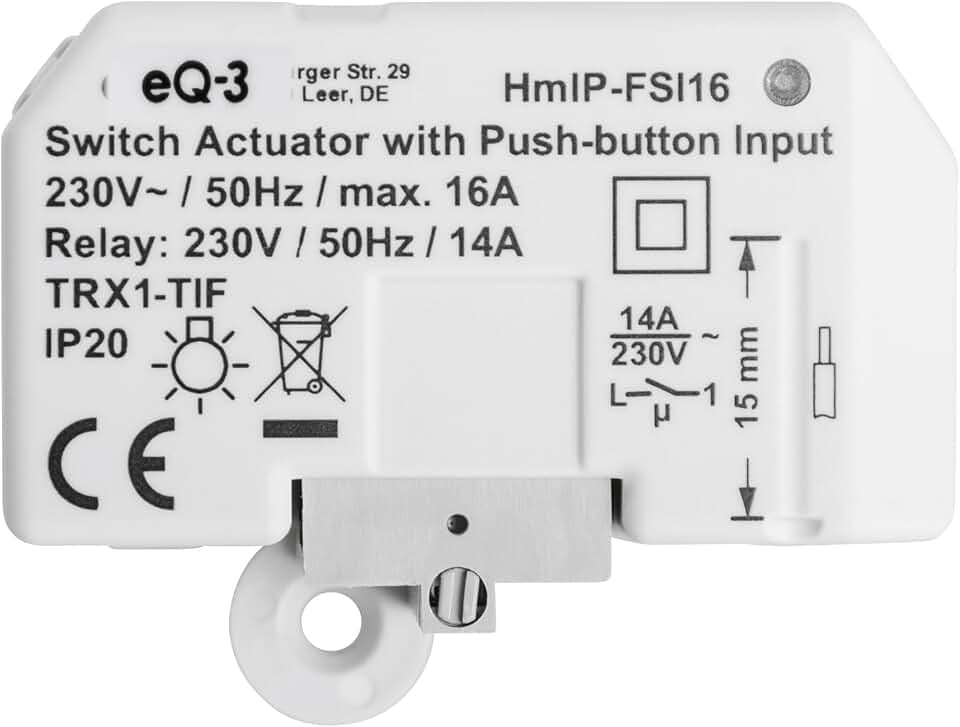 Homematic IP Schaltaktor mit Tastereingang (16 A) – Unterputz