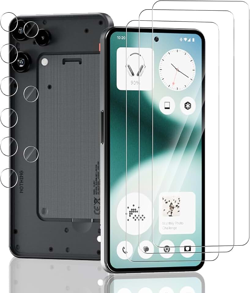 3 Stück Schutzfolie für Nothing Phone (3a) Lite Panzerglas + 3 Stück Kamera Schutzglas, 9H/Bläschenfrei Panzer Schutz Glas, Displayschutzfolie für Nothing Phone (3a) Lite - HD Gehärtetes Glas