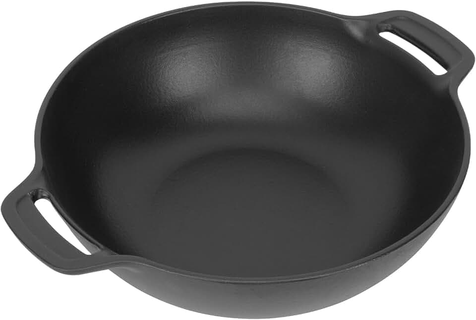 WELL GRILL Gusseisen Wok für Gasgrill Weber Gourmet BBQ System und Weber 57cm Holzkohlegrill, Wokpfanne Hähnchenbräter für Saftige Grillhähnchen BBQ Zubehör