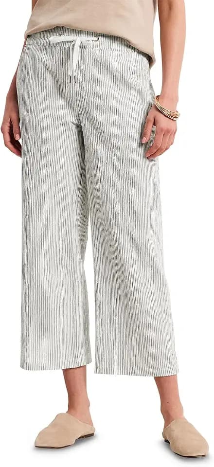 Street One Damen Gestrefite Wide Leg Hose 3817737