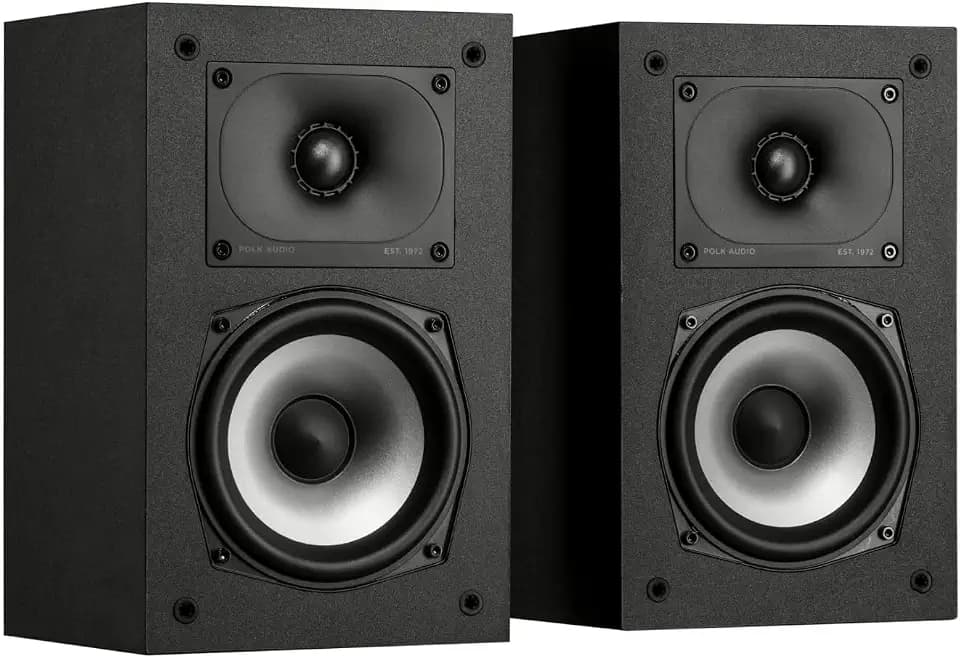 Polk Audio Monitor XT15 kompakter Regallautsprecher, Stereolautsprecher, Surround Lautsprecher, Hi-Res Zertifiziert, Dolby Atmos und DTS:X kompatibel, HiFi und Heimkino Lautsprecher (Paar)