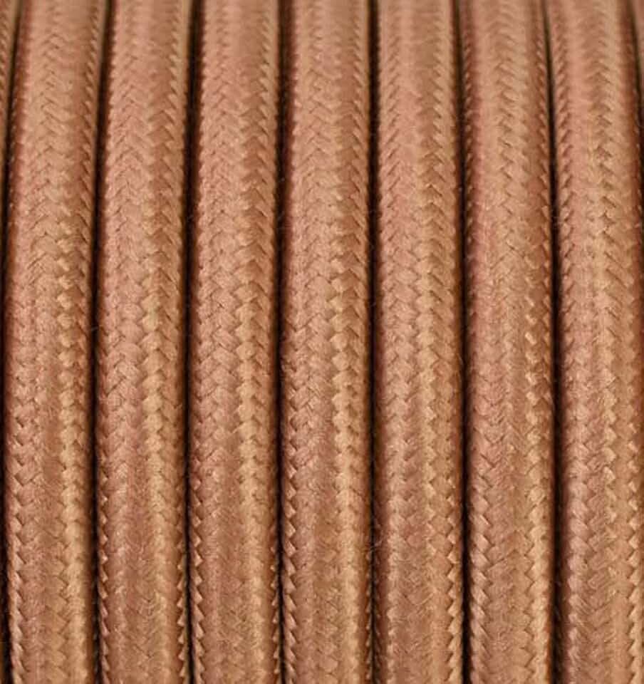 Textilkabel Bronze [3x1,5] 3 Meter 3 - adrig Stoffkabel Pendelleitung Lampenkabel Textile Cable 3G1,5