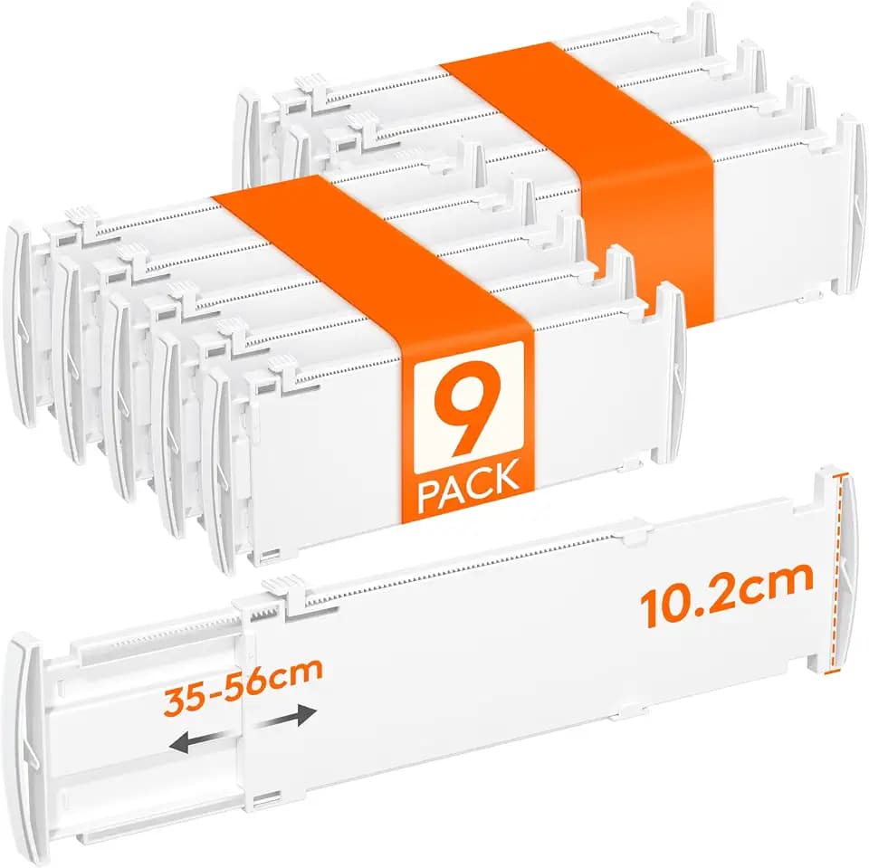 Lifewit 9er Schubladentrenner Verstellbar für Innenlänge 35–56cm&Höhe>10cm