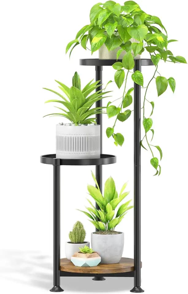 Oppro 3 Tier Plant Stand Indoor Outdoor, 10in Wide Metal Flower Shelf