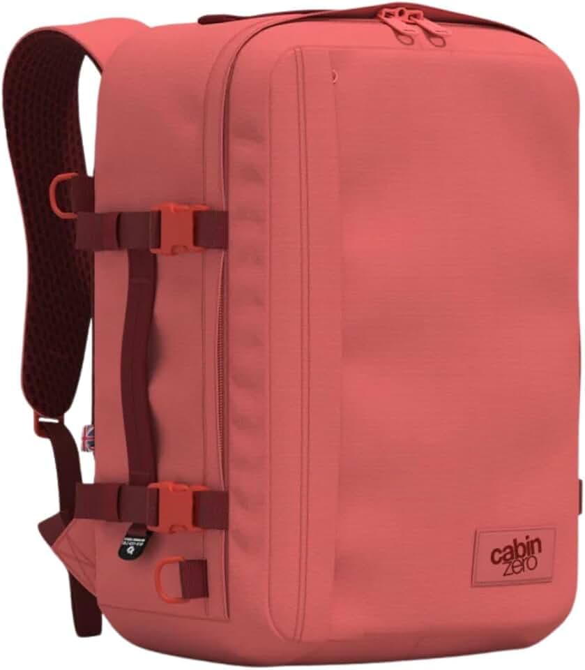 Cabinzero Unisex Classic Plus 32l Ultra Light Cabin Bag with Luggage Trackers. Rucksack, Pfirsichtal