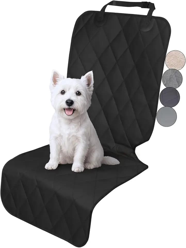 VIVAGLORY Dog Front Seat Cover Car Seat Protector, S, Black, 1Pack