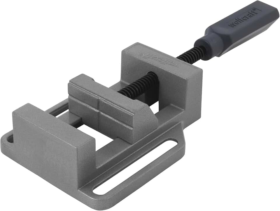 wolfcraft Schraubstock Simplex 60 - Kompakter Spannstock mit V-Nuten