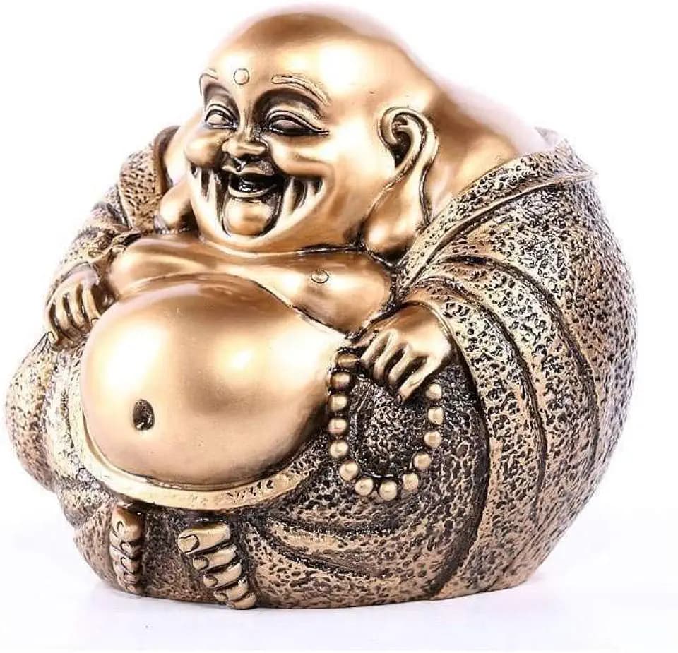 lachineuse Großer lachender Buddha des Glücks, 16x16x16cm