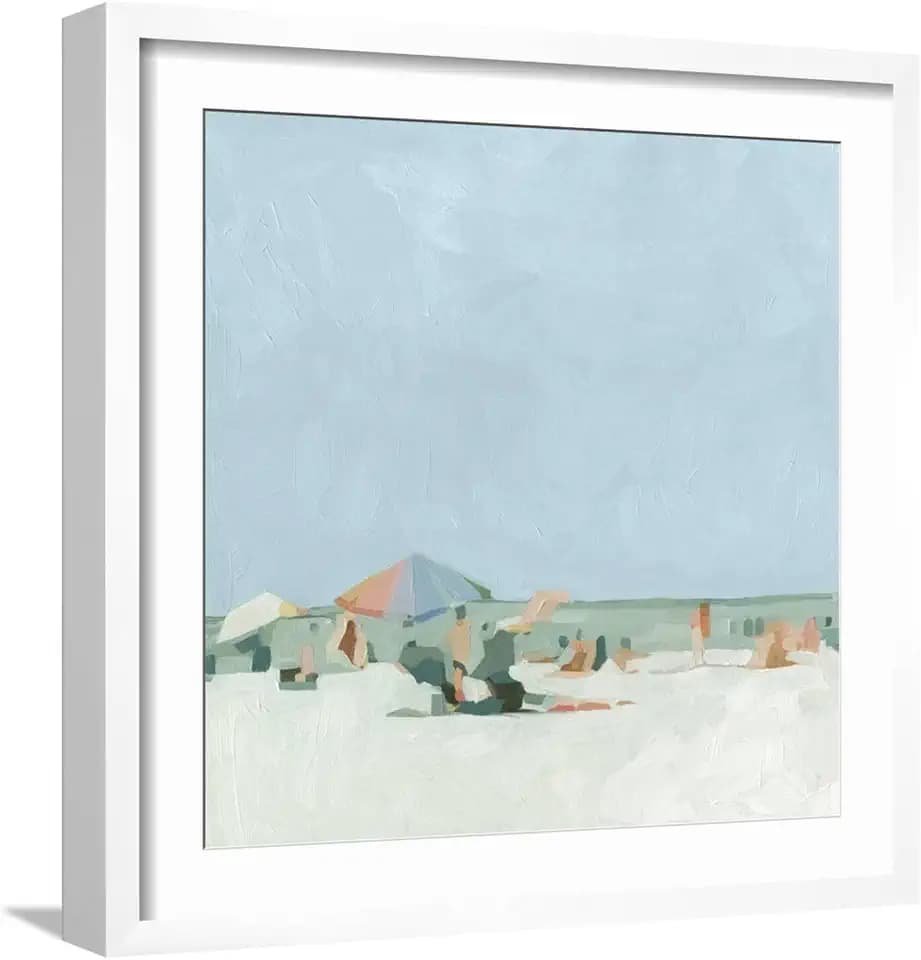 ART.COM Wall Art Print Summer Palette I on White Frame by Emma Scarvey, 21" x 21"