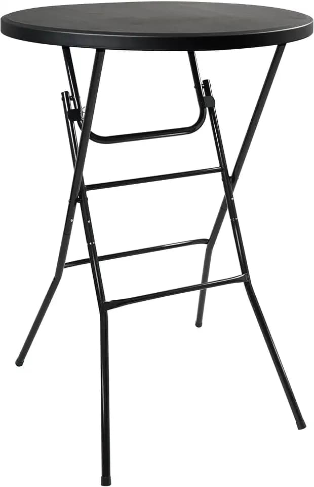 Cocktail Table, D32in x H43.3in Folding Round Cocktail Table High Top